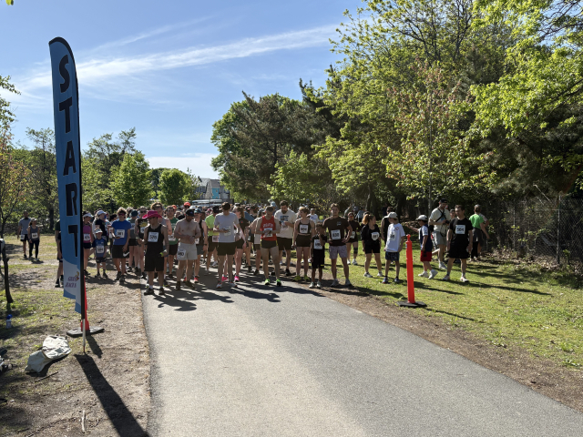 Runners at the start of the 5k